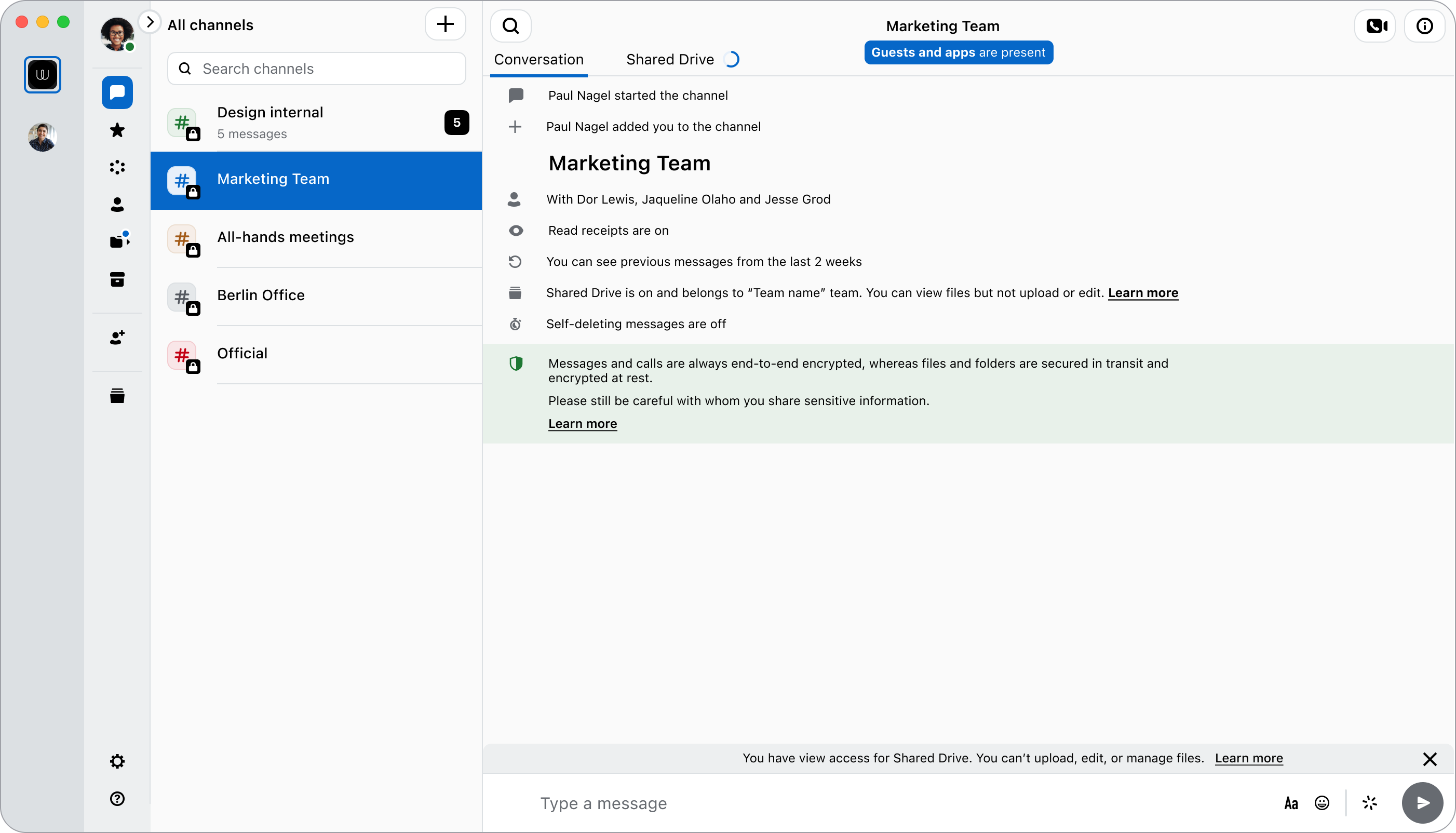 Conversations – Channel with Files