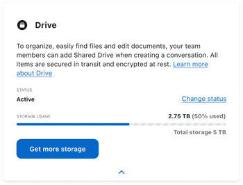 Customization page - storage available