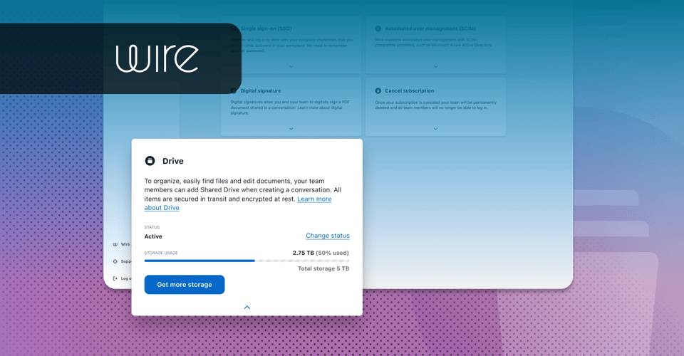 New Wire Drive Function: See Exactly How Much Storage Your Team Is Using